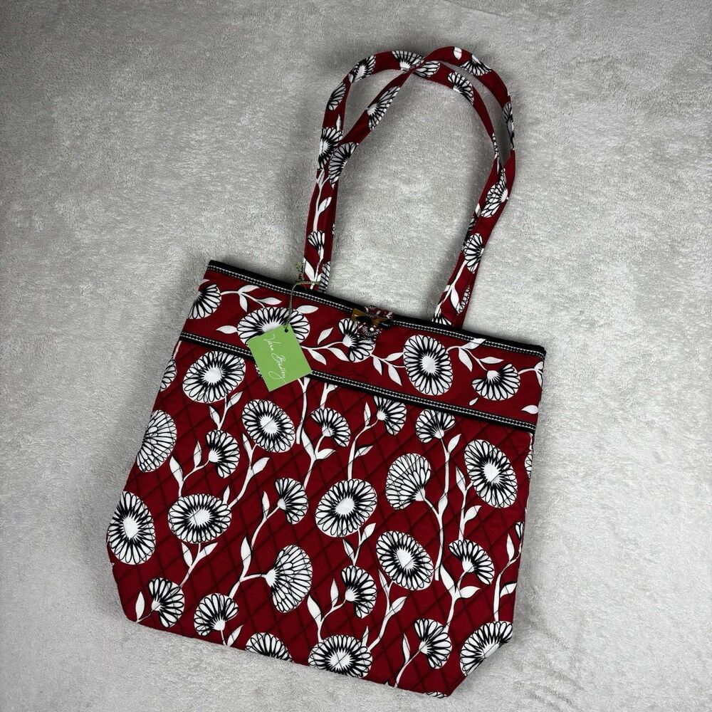 NEW Vera Bradley Red  Deco Daisy Poppy Tote Bag NWT